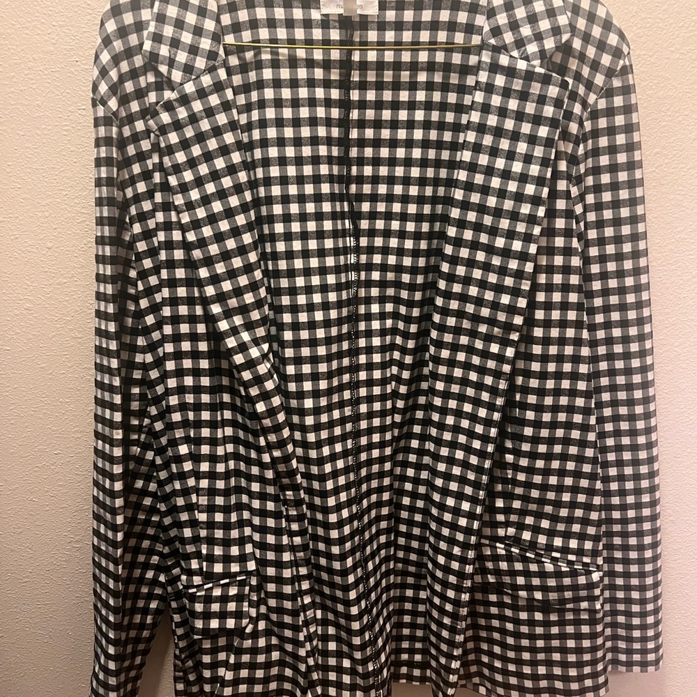 Gingham print blazer
